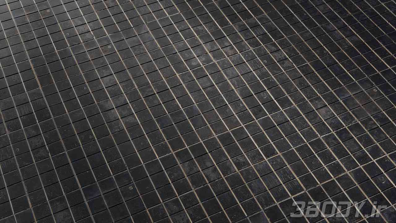 متریال کاشی کف floor tile    سیاه عکس 1